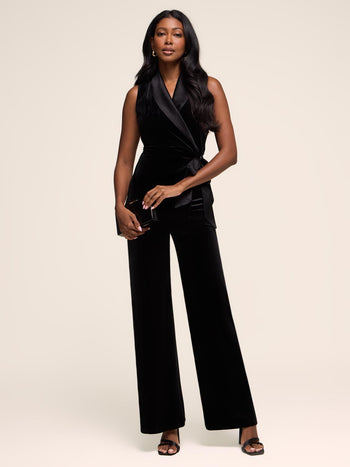Velvet Tuxedo Vest Black