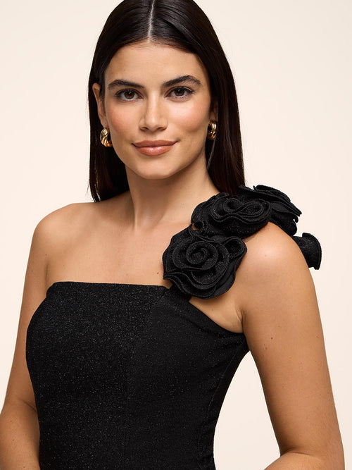 Glitter Top With Flower Strap