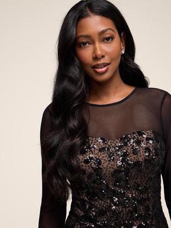Sequin Bustier Top Black
