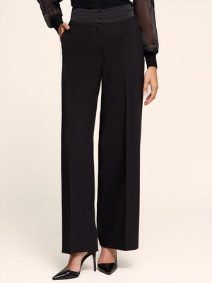 Wide-Leg Tuxedo Pant Black