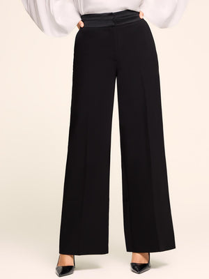 Wide-Leg Tuxedo Pant Black
