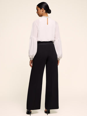 Wide-Leg Tuxedo Pant Black