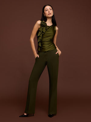 High-Waisted Boot-Cut Pants Ivy