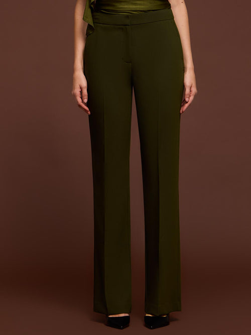 Pantalon à jambe évasée et taille haute