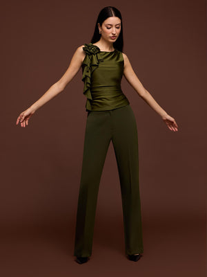 High-Waisted Boot-Cut Pants Ivy