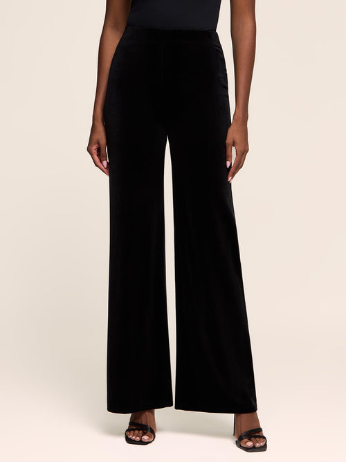 Velvet Wide-Leg Pant