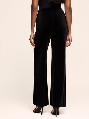 Velvet Wide-Leg Pant Black