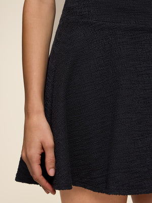 Mini-jupe évasée en tricot bouclé Black