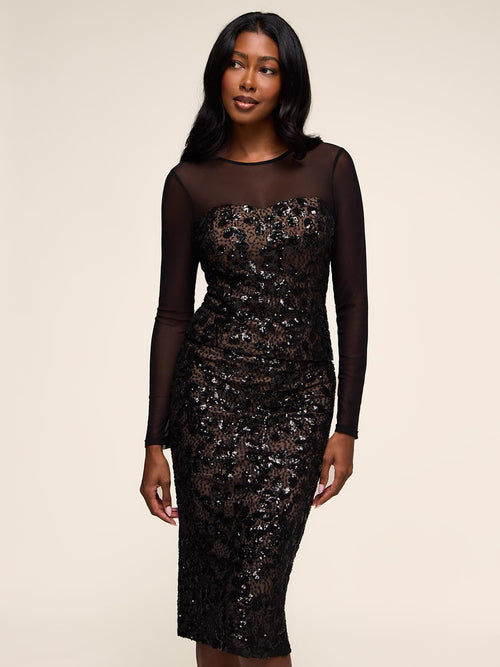 Sequin Midi Pencil Skirt