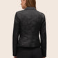 Black Jacquard Floral Blazer with Removable Bow  - Suzy Shier