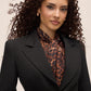 Black Wide Shoulder Woven Blazer - Woman Wearing Tailored Single-Breasted Jacket - Le Chateau