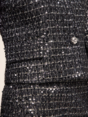 Sequin & Tweed Jacket Black
