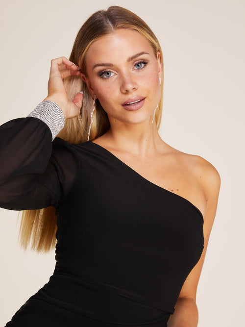 One-Shoulder Fitted Mini Dress