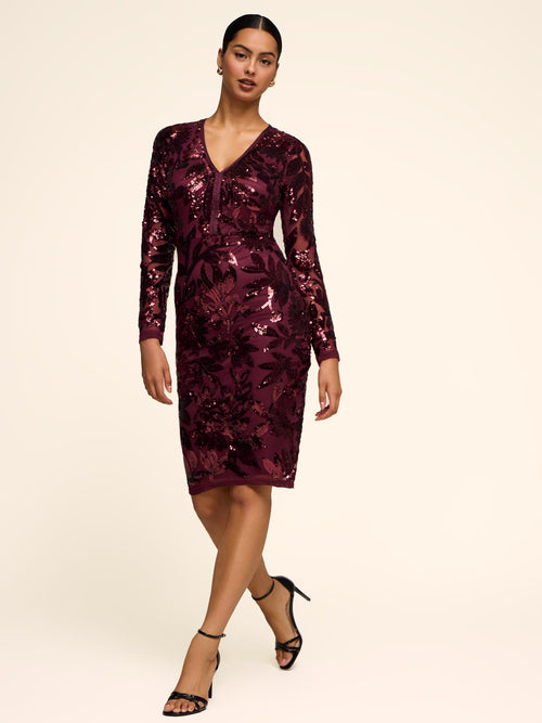 Floral Sequin Midi Dress