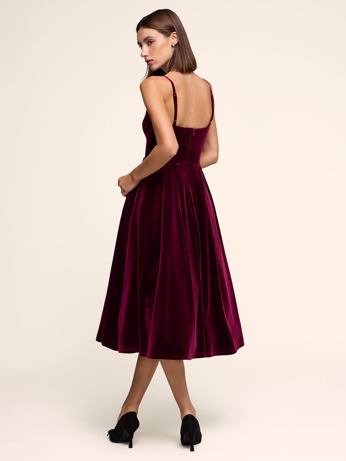 burgundy formal dress long sleeve A Line Off Shoulder Half Sleeves Lace Prom Dress with Slit-Bridelily main image 0