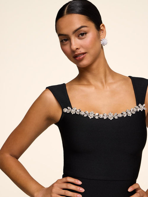 Bandage Midi Dress With Jewel Trim