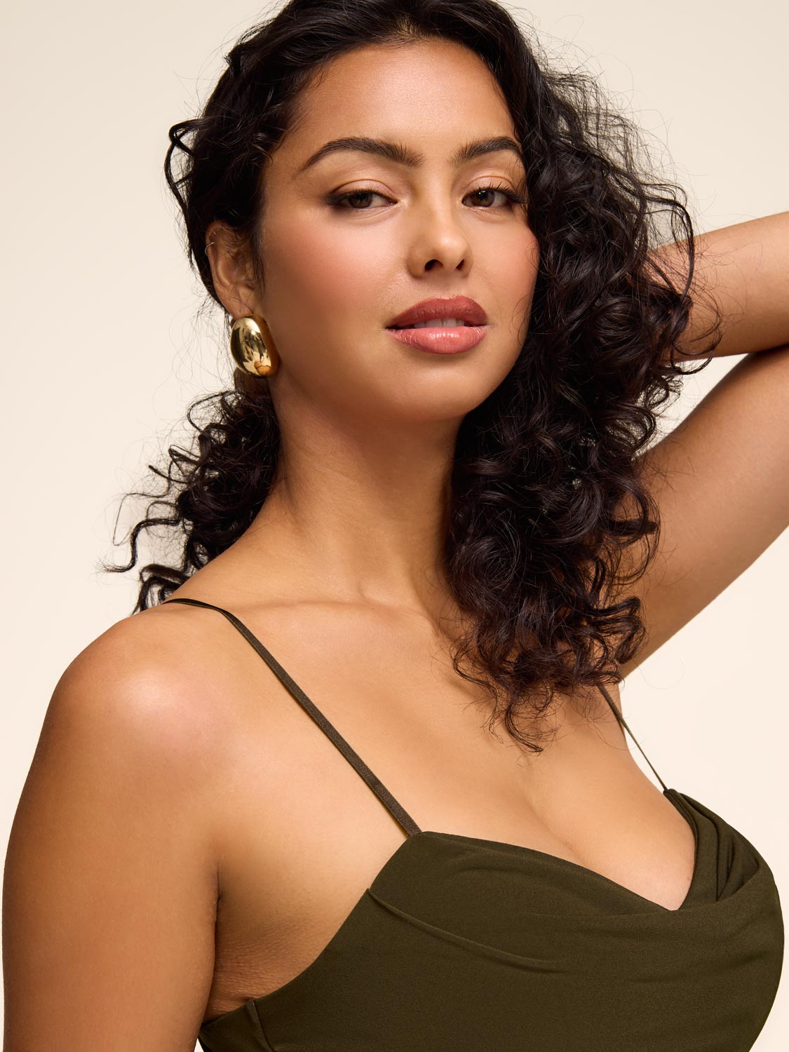 Cowl Neck Gown - Dark Olive Green | Le Chateau – Suzy Shier