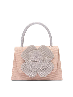 Sac à main avec rosette Rose