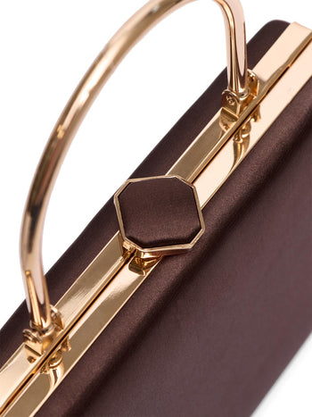 Satin Minaudiere Brown