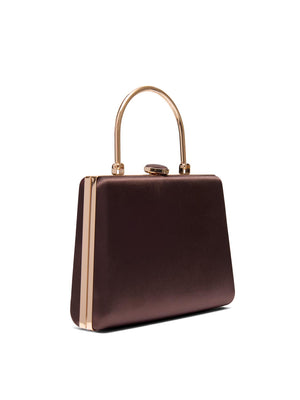 Satin Minaudiere Brown