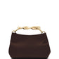 Sac en satin tissé avec poignée en métal doré