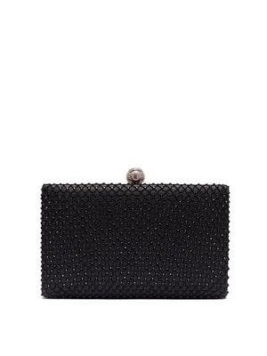 Minaudière en strass Black