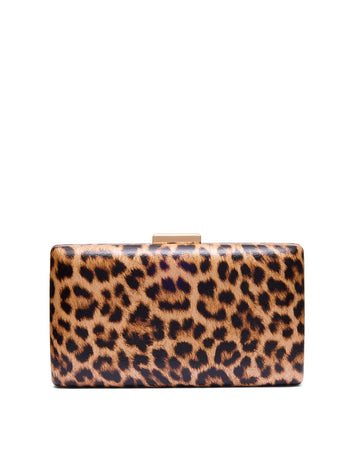 Leopard Print Minaudiere Brown