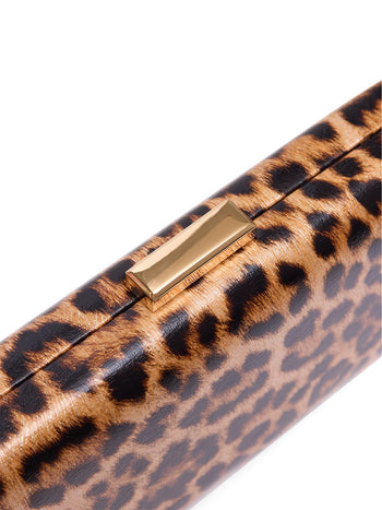Leopard Print Minaudiere Brown