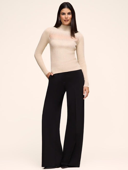 Mock Neck Ribbed Sweater