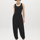 Black Balloon Knit Pants with Elastic Waist - Woman Wearing Relaxed Fit Knit Trousers - Suzy Shier