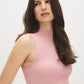 Zephyr Sleeveless Ribbed Funnel Neck Sweater - Side Profile View - Suzy Shier