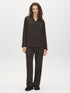 Bison Animal Print Satin PJ Set - Woman Wearing Animal Print Pajama Set - Suzy Shier