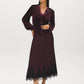 Midnight Plum Velour V-Neck Empire Blouse - Front View - Suzy Shier