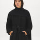 Black Melange Soft Brushed Scarf with Fringes - Front View - Suzy Shier