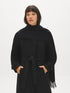 Black Melange Soft Brushed Scarf with Fringes - Front View - Suzy Shier