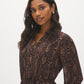Black Bean Snake Print Chiffon Dress - Front View - Suzy Shier