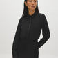 Black PU-Trimmed Long Sleeve Blouse - Woman Wearing Tailored Woven Shirt - Suzy Shier