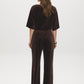 Coffee Bean Knit Velvet Wide-Leg Pull-On Pants - Back View - Suzy Shier