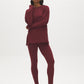 Wine Cloud Fleece Tunic with Raglan Sleeves - Woman Wearing Long Sleeve Crew Neck Top - Suzy Shier
