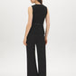 Black Button-Front Belted Knit Vest - Back View - Suzy Shier