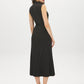 Black and Gold Sleeveless Ribbed Knit Dress - Back View - Suzy Shier