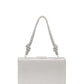 Silver Rhinestone Hard Case Minaudiere - Front View - Le Chateau