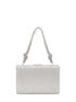 Silver Rhinestone Hard Case Minaudiere - Front View - Le Chateau