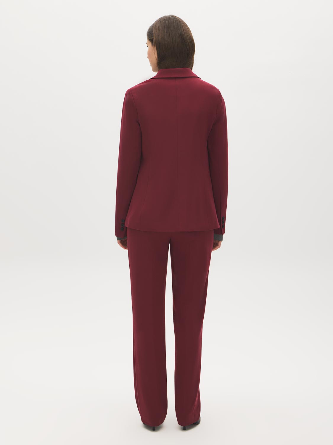 Zinfandel Single-Button Woven Blazer - Back View - Suzy Shier
