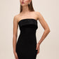 Black Knit Crepe Midi Sheath Dress - Front View - Le Chateau