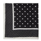 Black and White Polka Dot Silk-Like Scarf - Front View - Suzy Shier