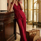 Lipstick Crepe Pull-On Wide-Leg Pant - Woman Wearing Seam Detail Trousers - Suzy Shier