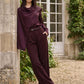 Blouse à col foulard à effet satiné