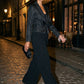 Black Jacquard Floral Blazer with Removable Bow  - Suzy Shier