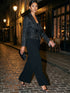 Black Jacquard Floral Blazer with Removable Bow  - Suzy Shier